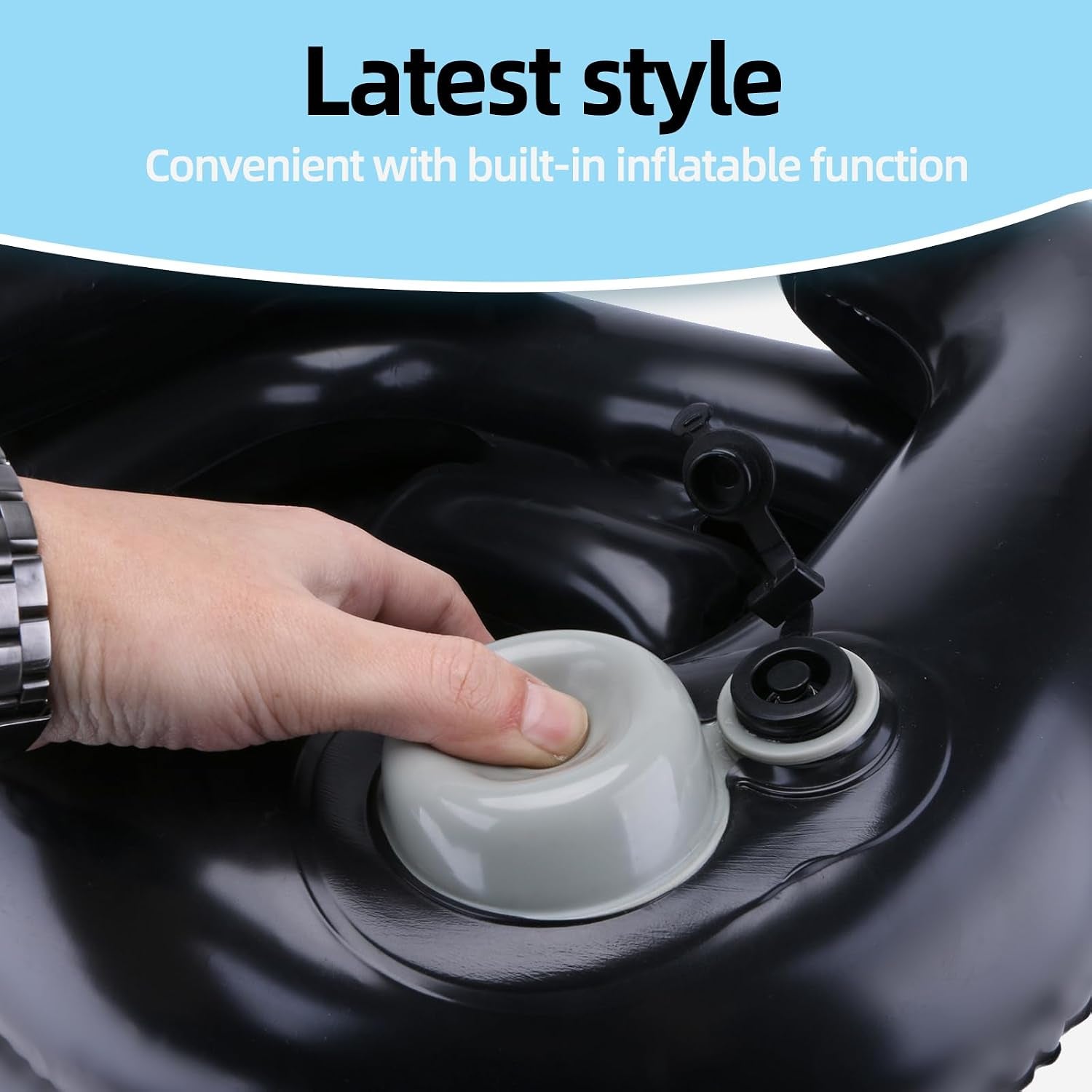 Upgraded Inflatable Hair Washing Basin with Built-In Manual Pressure Inflation, Portable Shampoo Bowl Sink for Hair Washing Station & Elderly, Disabled, Bedridden