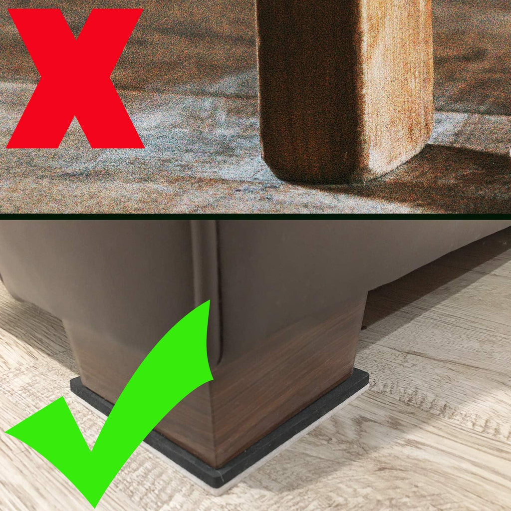 20 Pack 3In.Square Felt Sliders for Hard Surfaces - Heavy Duty Furniture Moving Sliders