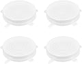 4 Pack 4.5In Reusable Silicone Stretch Lids, Silicone Bowl Covers for Food Storage, Universal Stretchable Lids for Containers Produce, Elastic Expandable Seal Cover, Microwave Freezer Safe