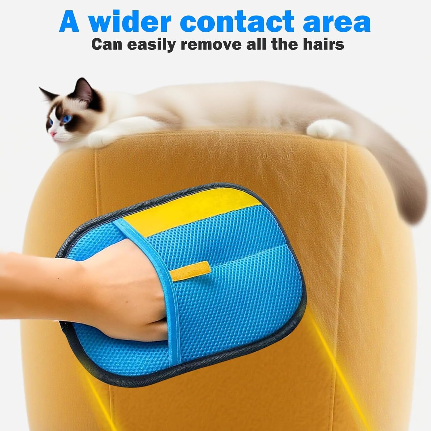 2 Pcs Electrostatic Pet Hair Removal Gloves for Dogs & Cats